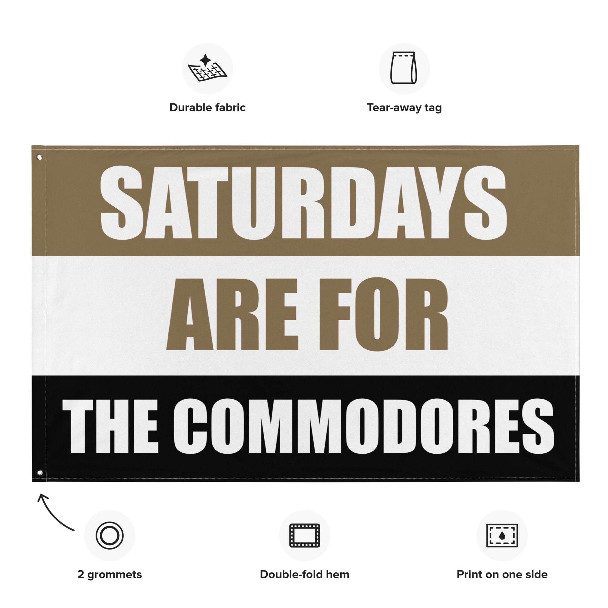 Large Banner, Saturdays are for the Commodores Tapestry, Dorm, Tailgate Flag, Gift for Him