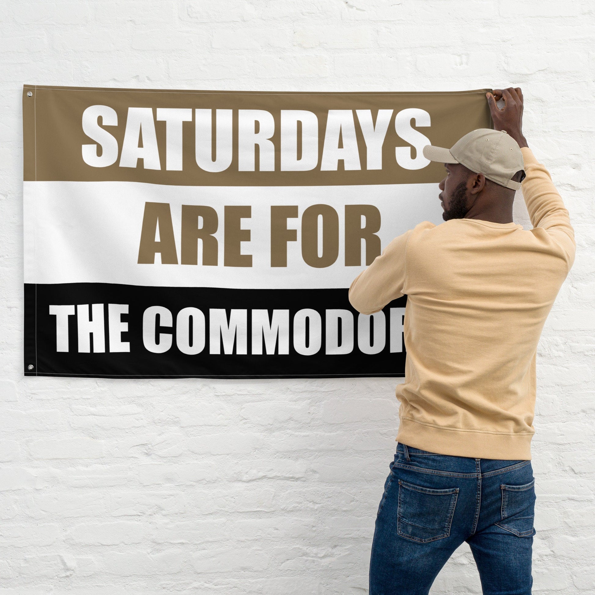 Large Banner, Saturdays are for the Commodores Tapestry, Dorm, Tailgate Flag, Gift for Him