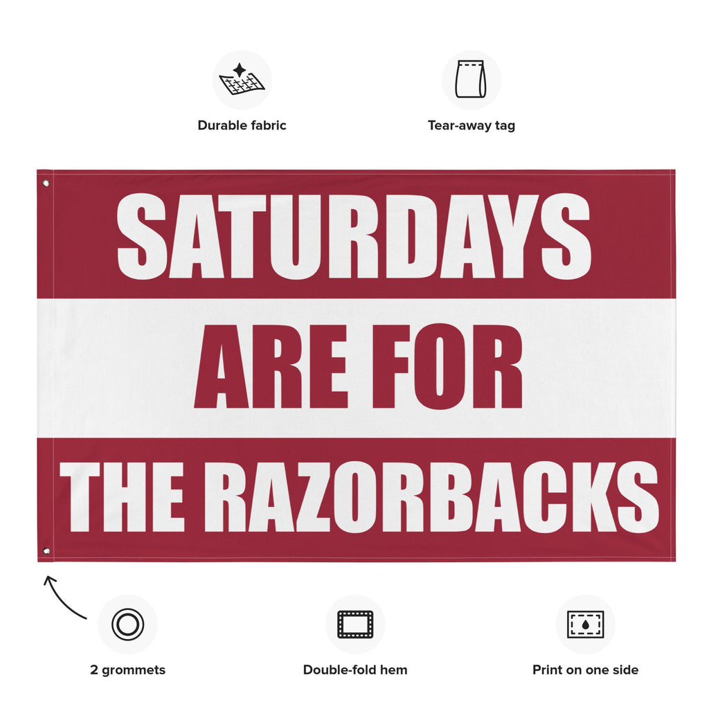 Large Banner, Saturdays are for the Razorbacks Tapestry, Dorm, Tailgate Flag, Gift for Him