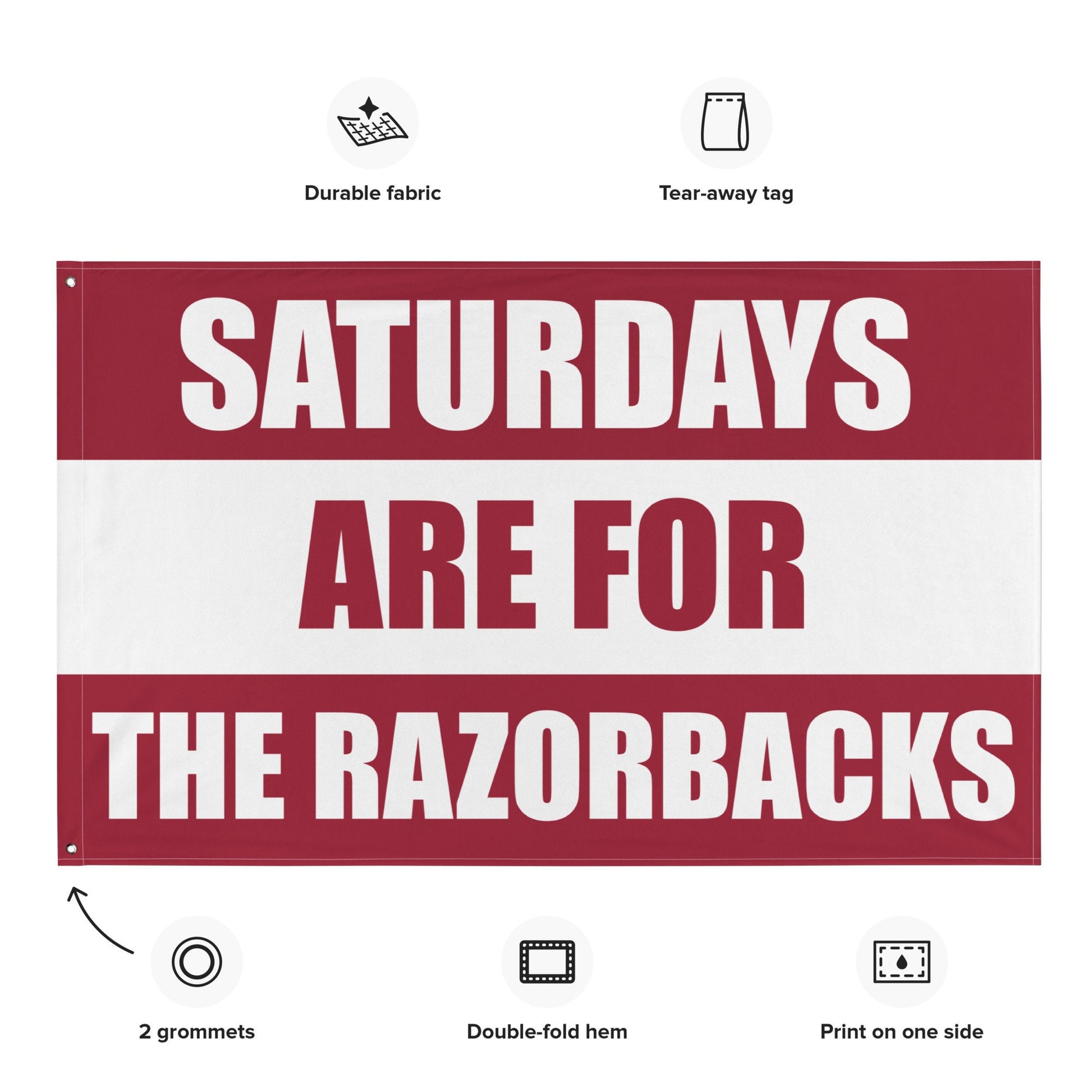 Large Banner, Saturdays are for the Razorbacks Tapestry, Dorm, Tailgate Flag, Gift for Him