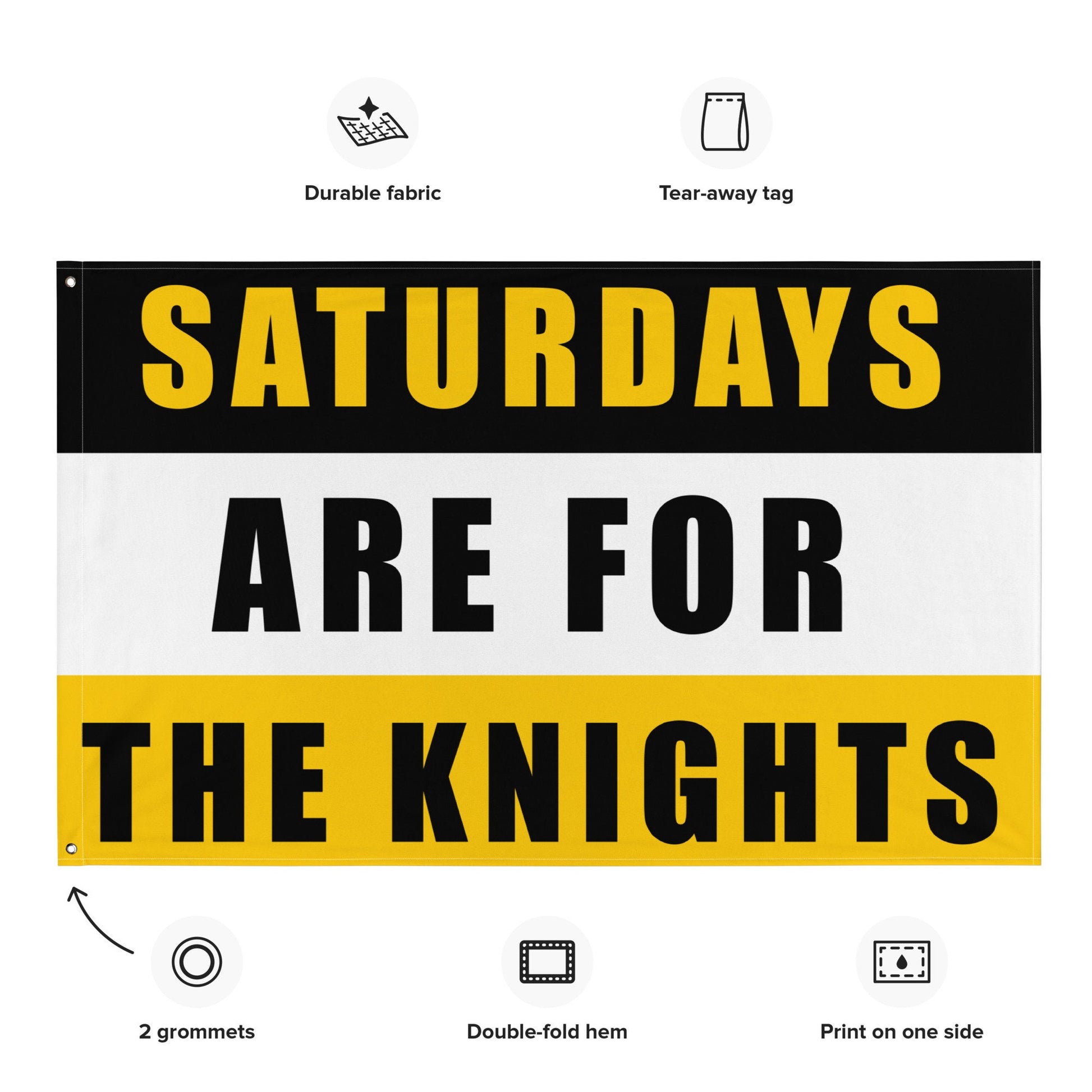 Large   UCF Saturdays are for the Knights Flag, Banner for University of Central Florida Students, Fans Flag