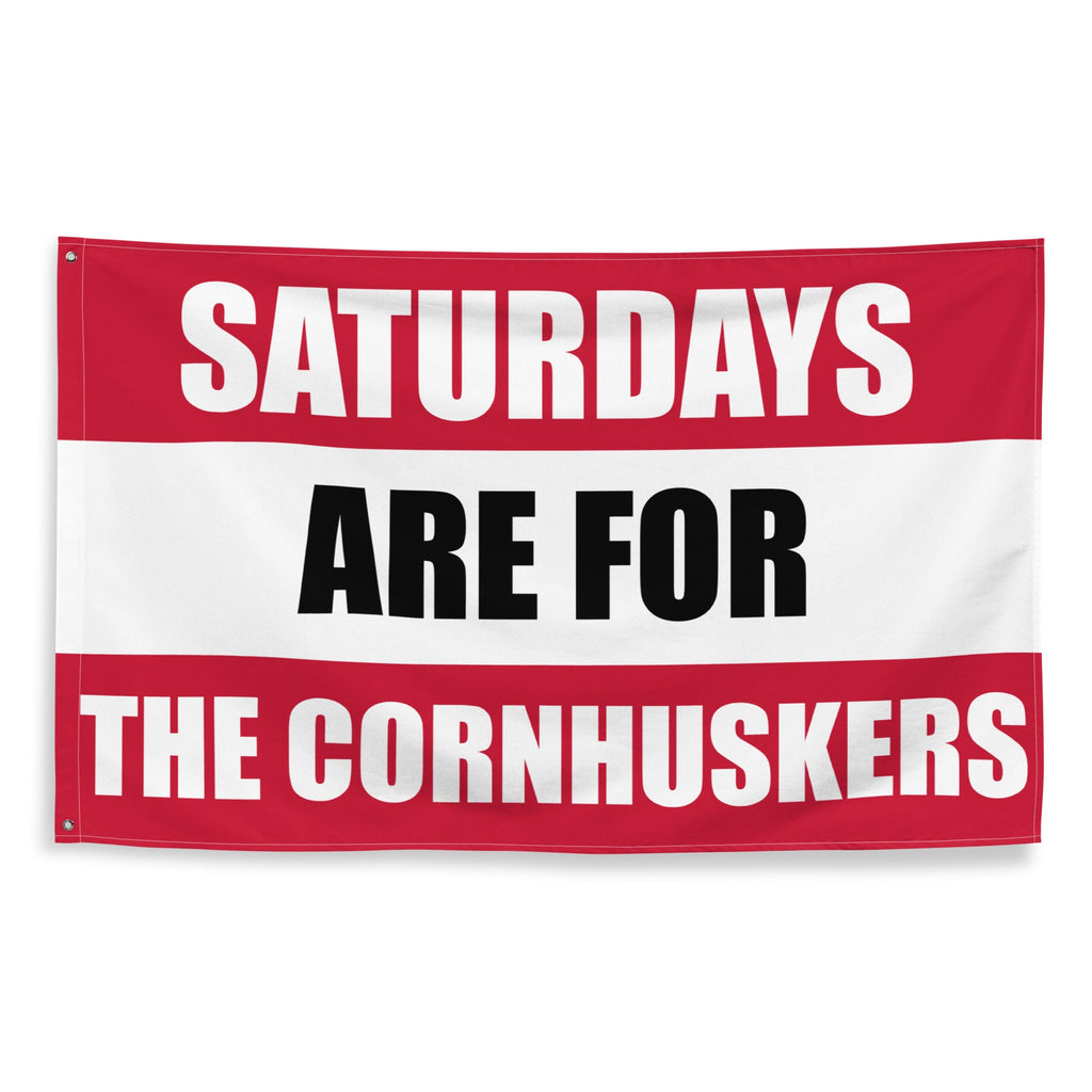 Large Banner, Saturdays are for the Cornhuskers Tapestry, Dorm, Tailgate Flag, Gift for Him