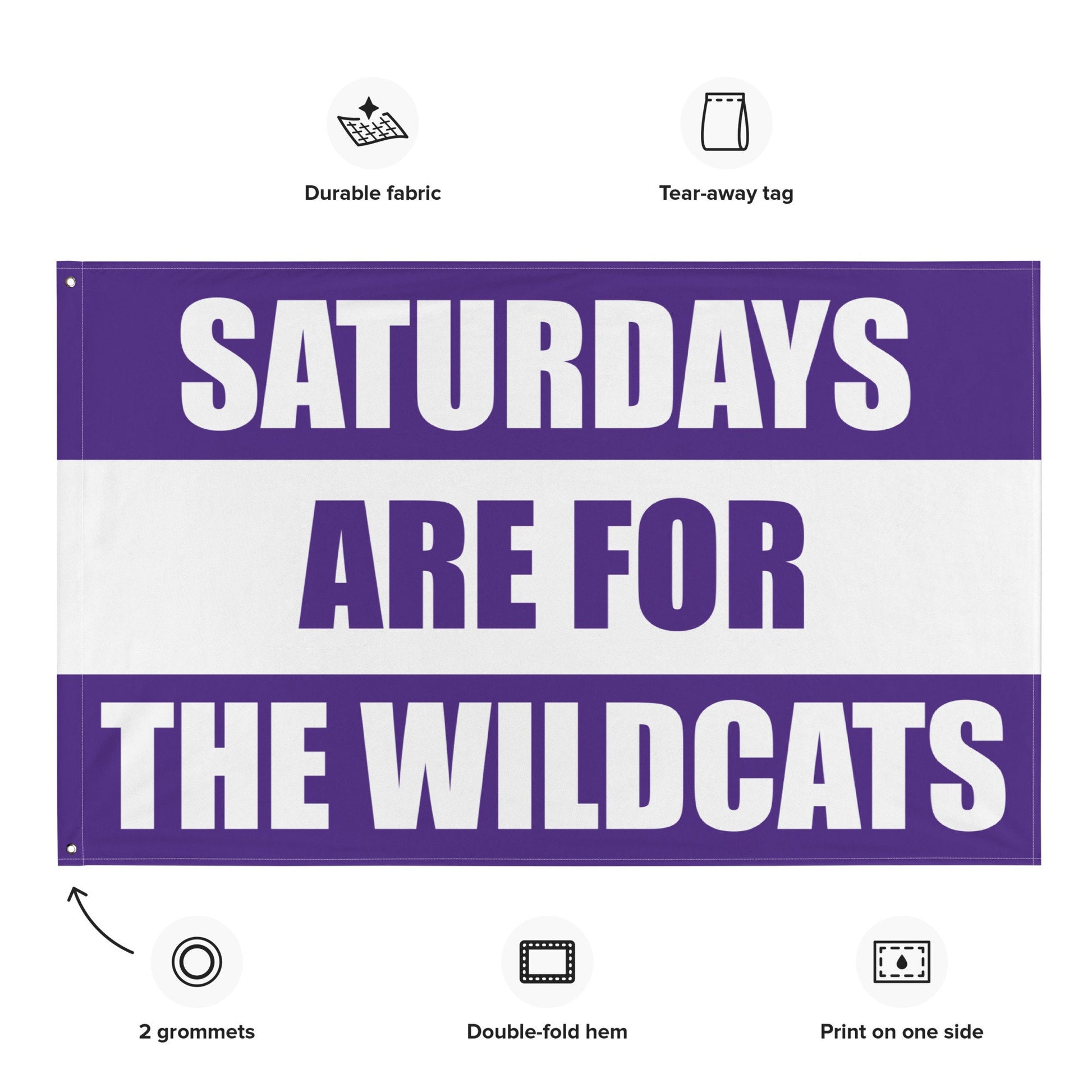Large Banner, Saturdays are for the Wildcats Tapestry, Dorm, Tailgate Flag, Gift for Him
