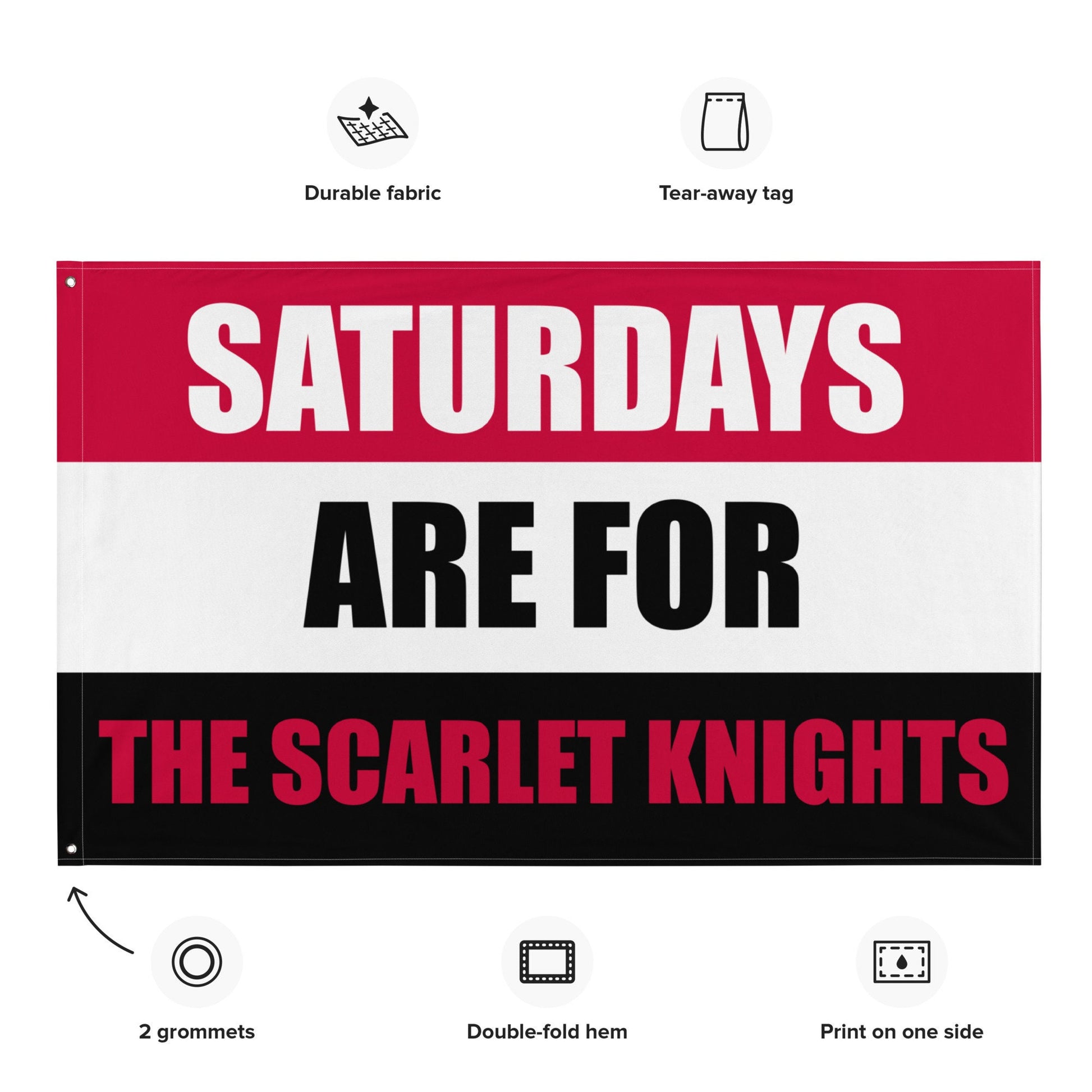 Large Banner, Saturdays are for the Scarlet Knights Tapestry, Dorm, Tailgate Flag, Gift for Him