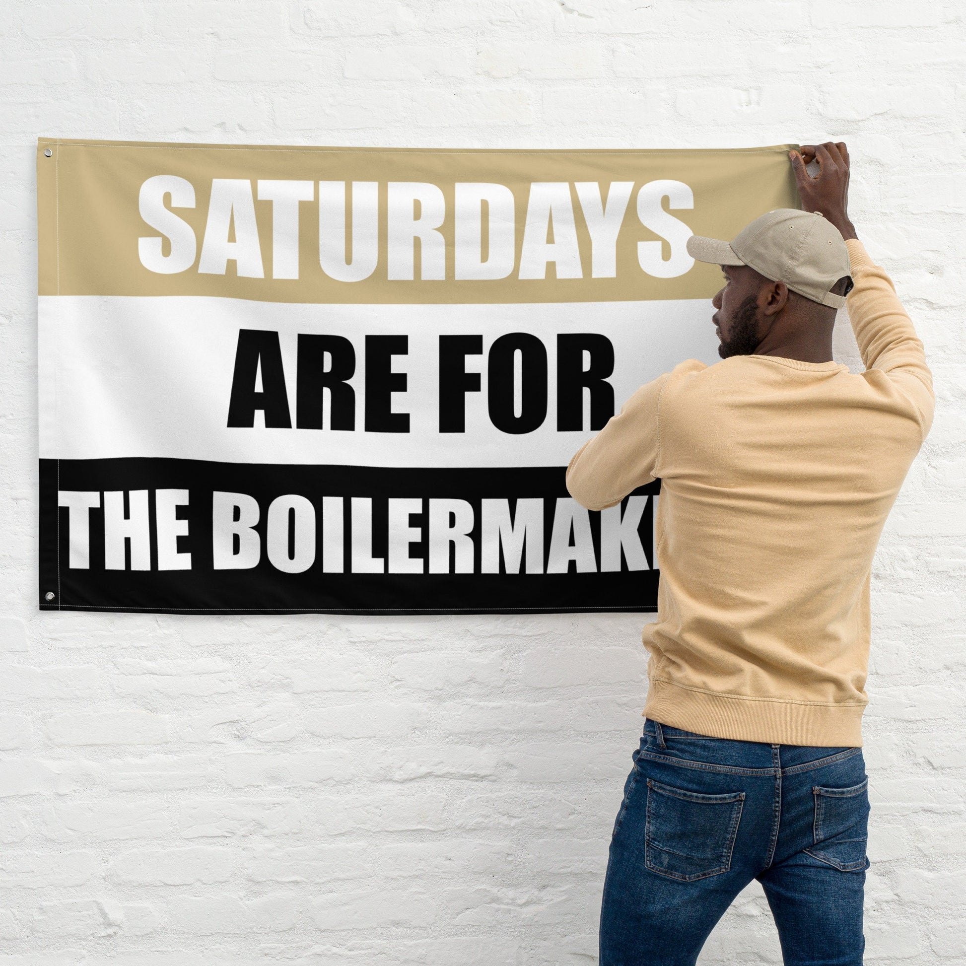 Large Banner, Saturdays are for the Boilermakers Tapestry, Dorm, Tailgate Flag, Gift for Him