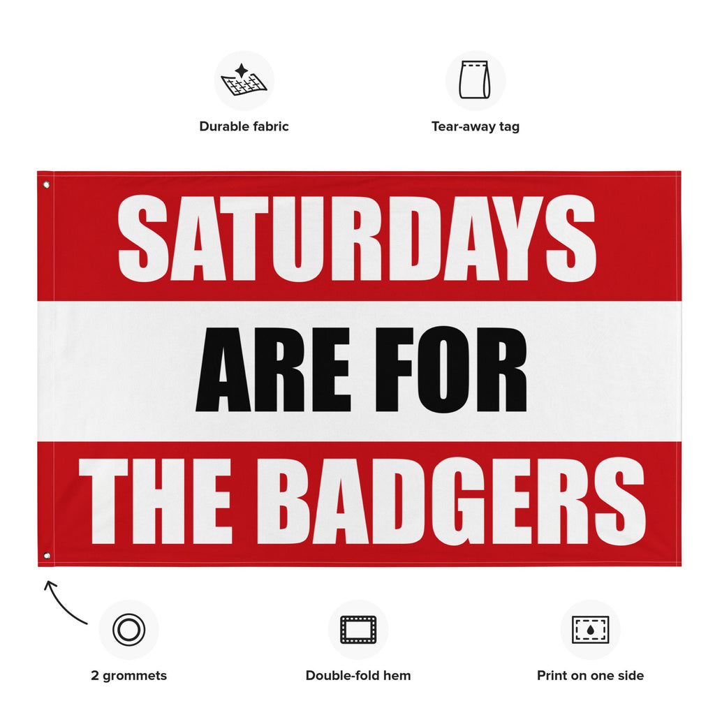 Large Banner, Saturdays are for the Badgers Tapestry, Dorm, Tailgate Flag, Gift for Him