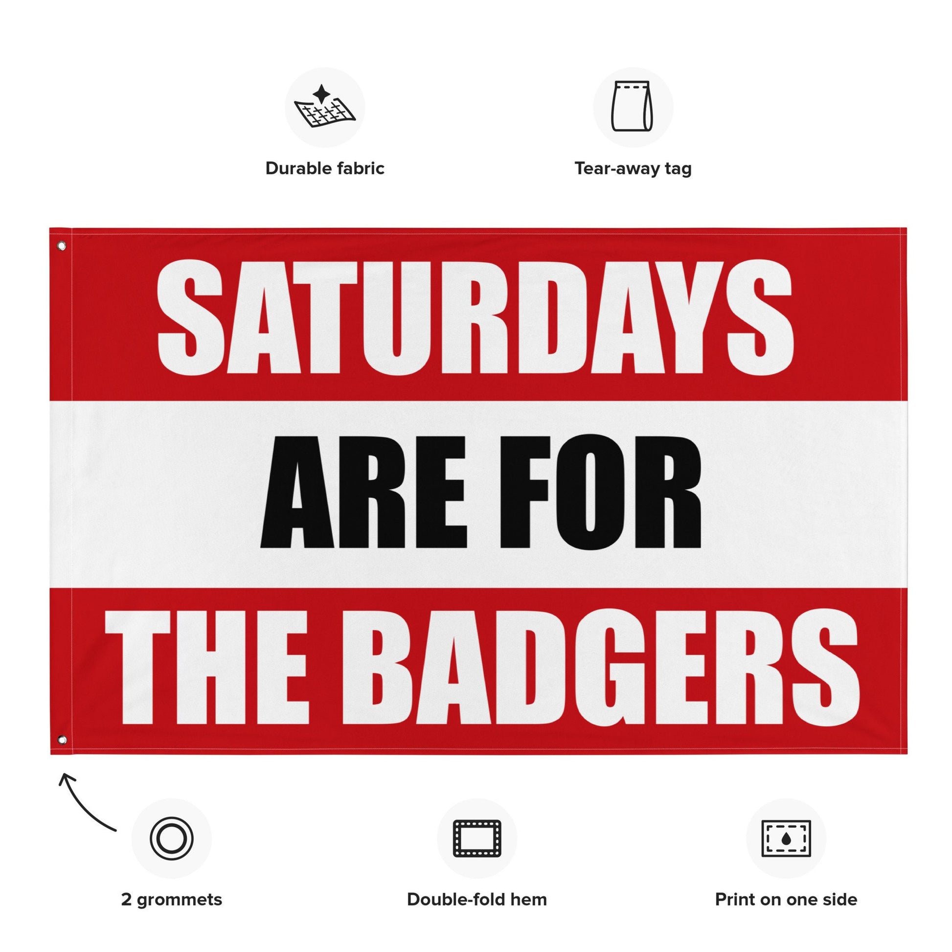 Large Banner, Saturdays are for the Badgers Tapestry, Dorm, Tailgate Flag, Gift for Him