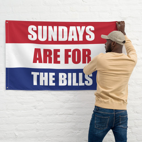 Buffalo Bills Banner, Sundays Are For The Bills Tapestry | Gift for Him | Man cave or Game room