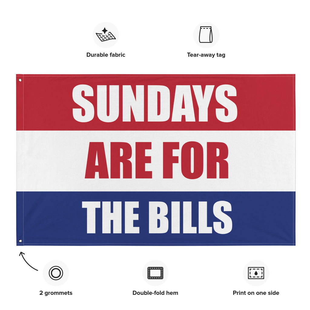 Buffalo Bills Banner, Sundays Are For The Bills Tapestry | Gift for Him | Man cave or Game room