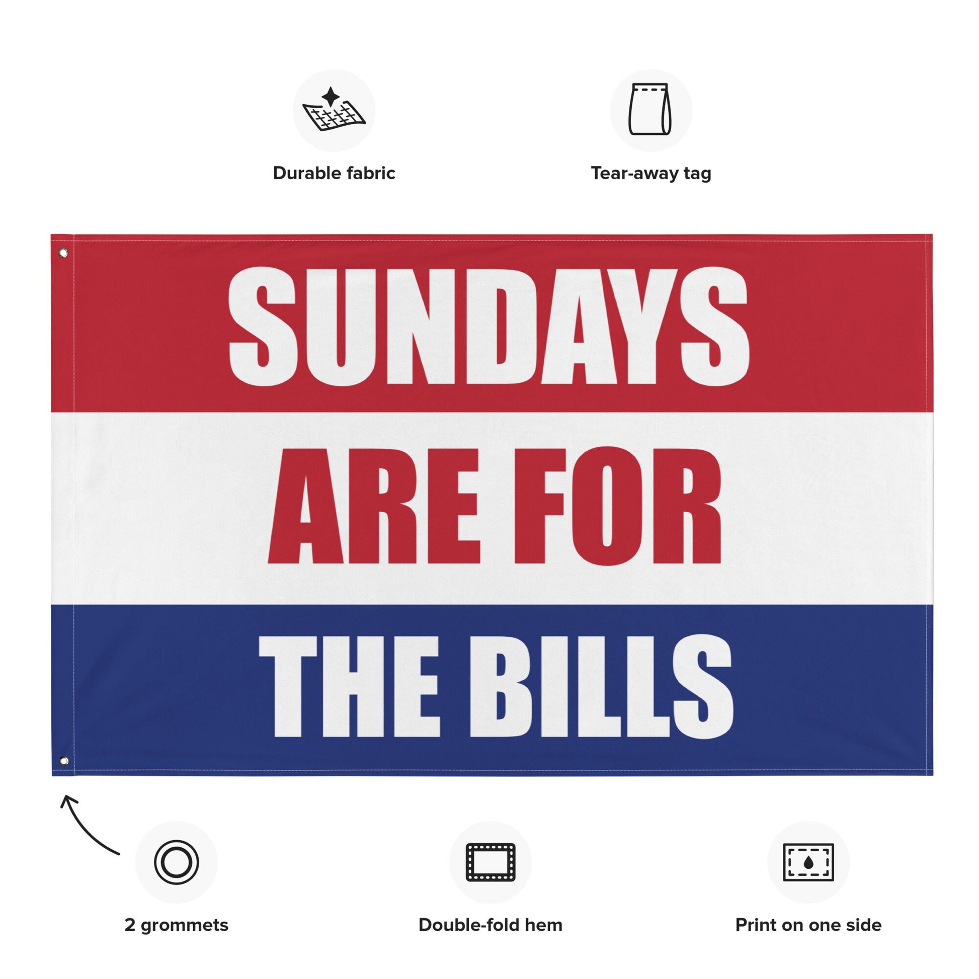 Buffalo Bills Banner, Sundays Are For The Bills Tapestry | Gift for Him | Man cave or Game room