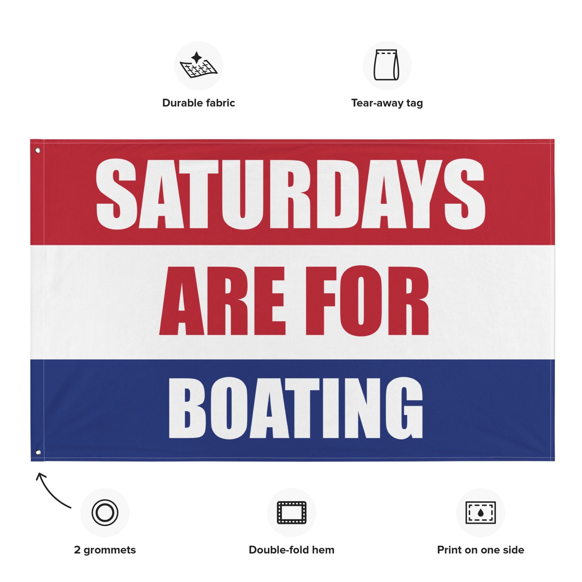 Saturdays are for Boating Flag | Gift for Him, Nautical Tapestry Barstool Flag