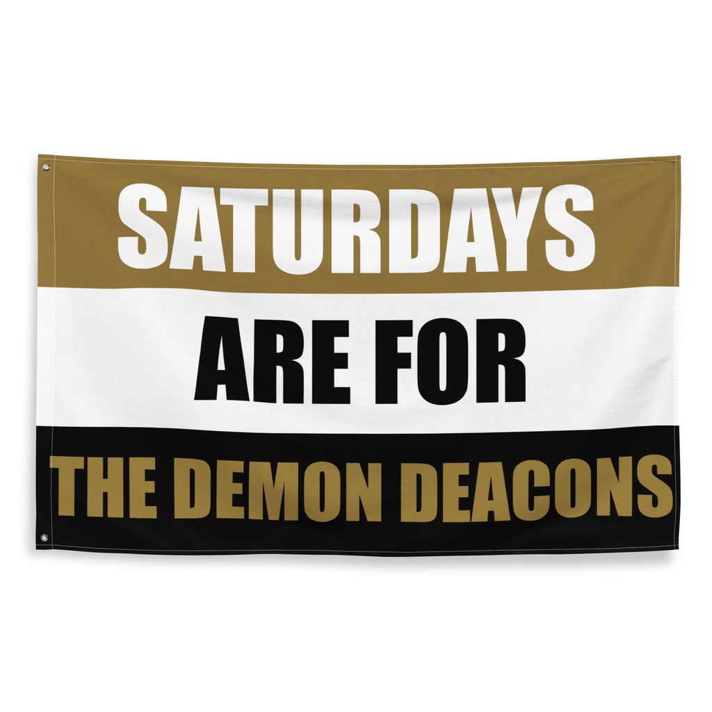 Large Banner, Saturdays are for then Demon Deacons Tapestry, Dorm, Tailgate Football Flag, Gift for Him