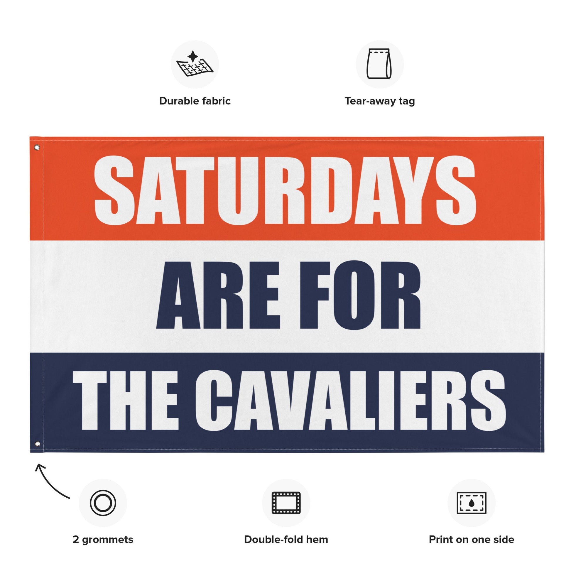 Large Banner, Saturdays are for then Cavaliers Tapestry, Dorm, Tailgate Football Flag, Gift for Him