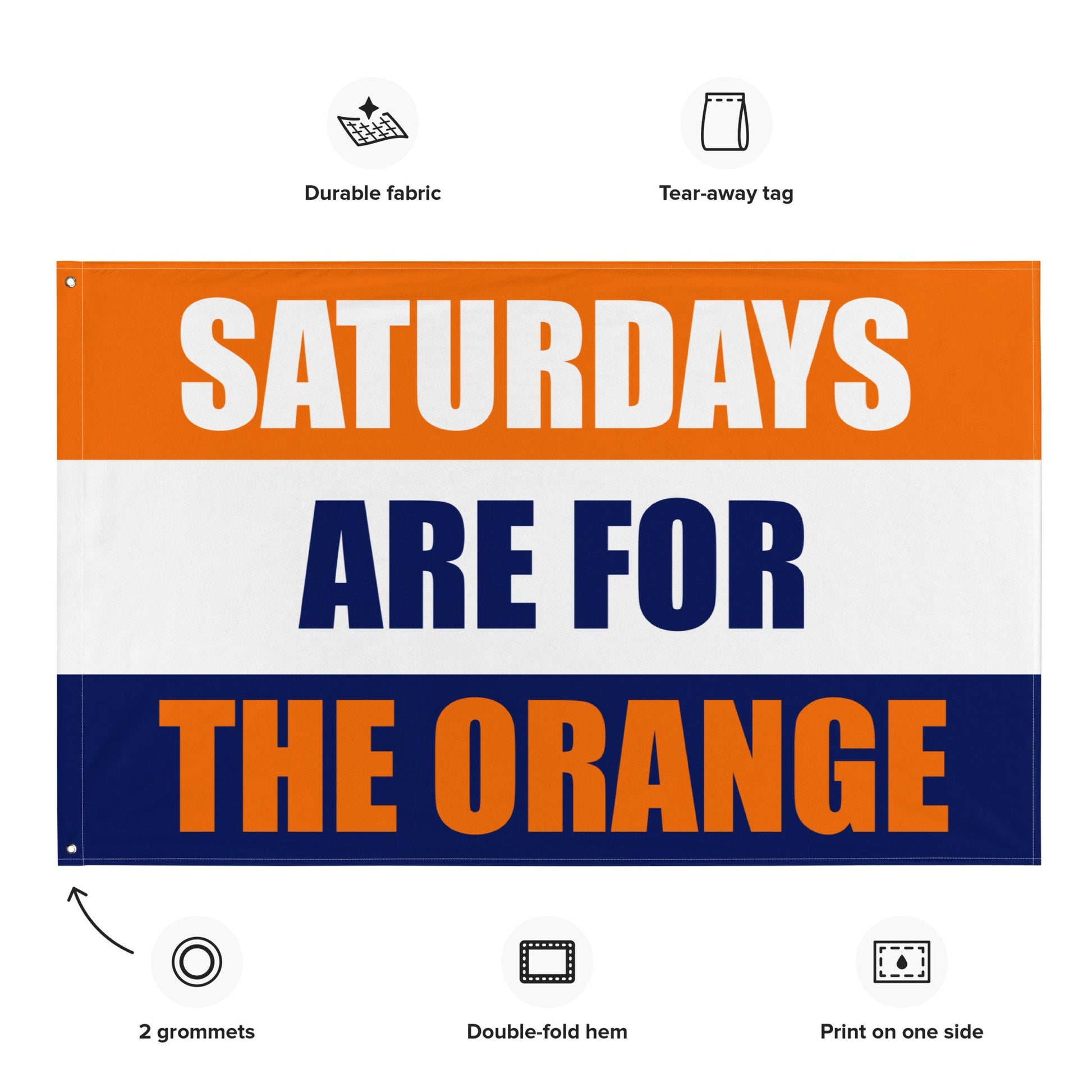 Large Banner, Saturdays are for then Orange Tapestry, Dorm, Tailgate Football Flag, Gift for Him
