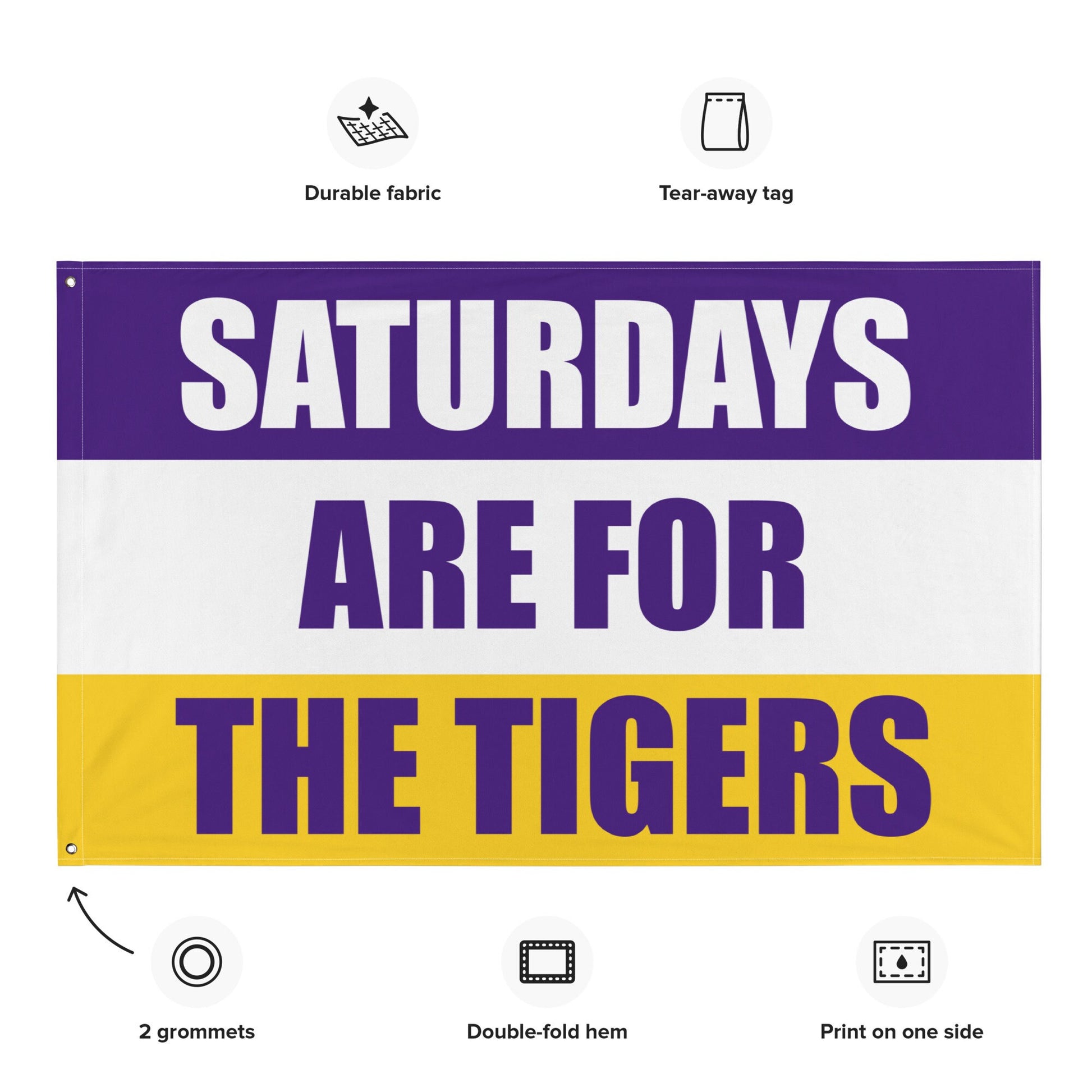 Large Banner, Saturdays are for the Tigers Tapestry, Dorm, Tailgate Flag, Gift for Him