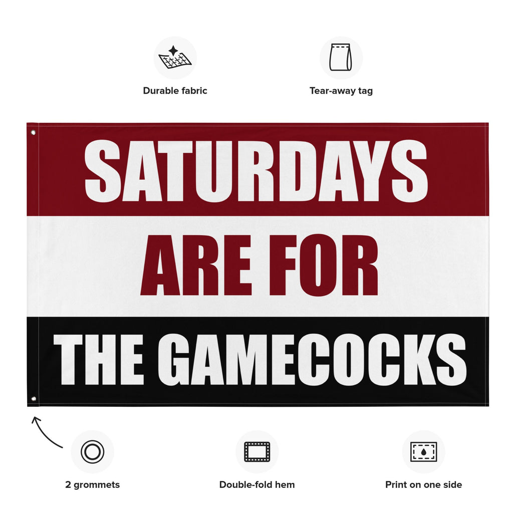 Large Banner, Saturdays are for the Gamecocks Tapestry, Dorm, Tailgate Flag, Gift for Him