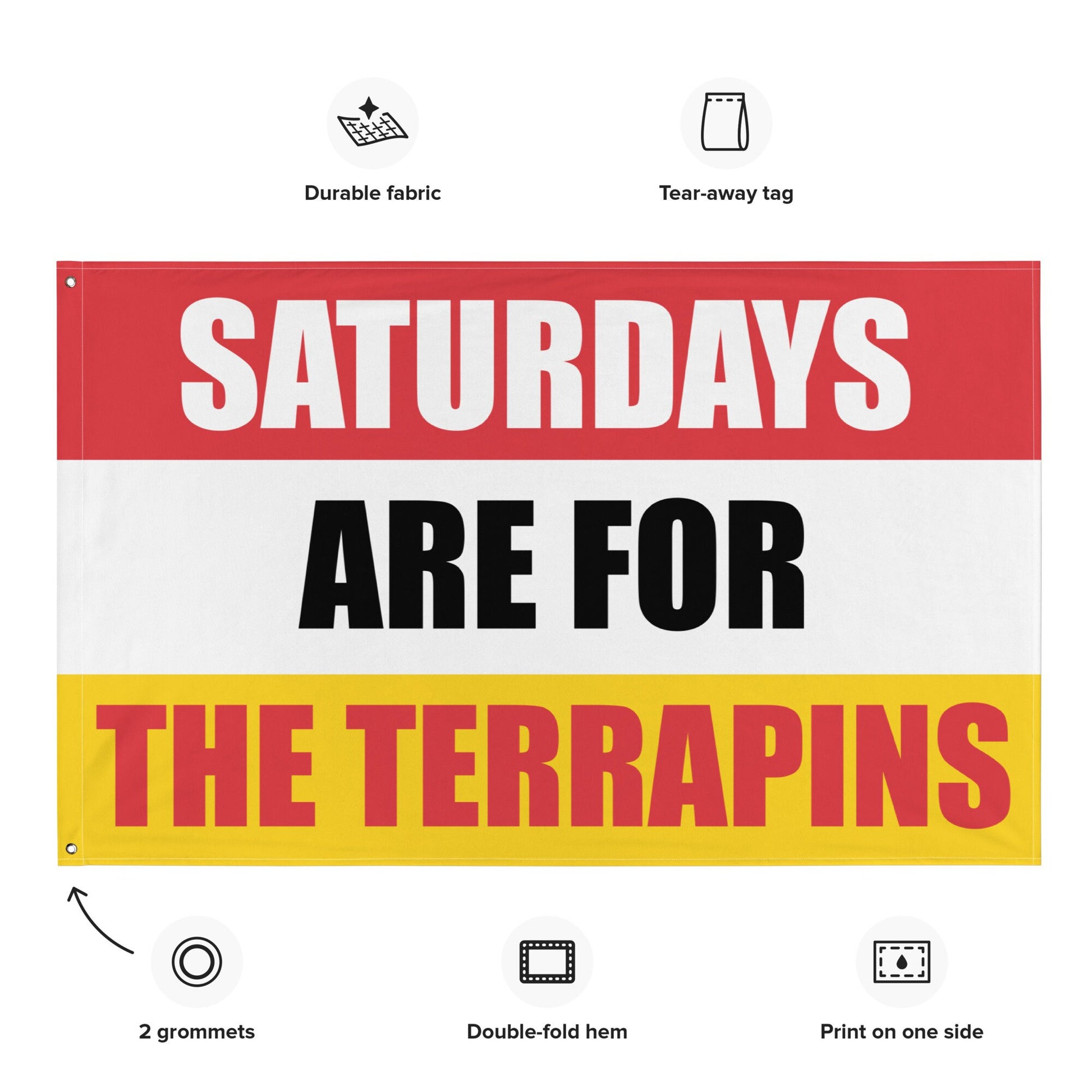 Large Banner, Saturdays are for the Terrapins Tapestry, Dorm, Tailgate Flag, Gift for Him