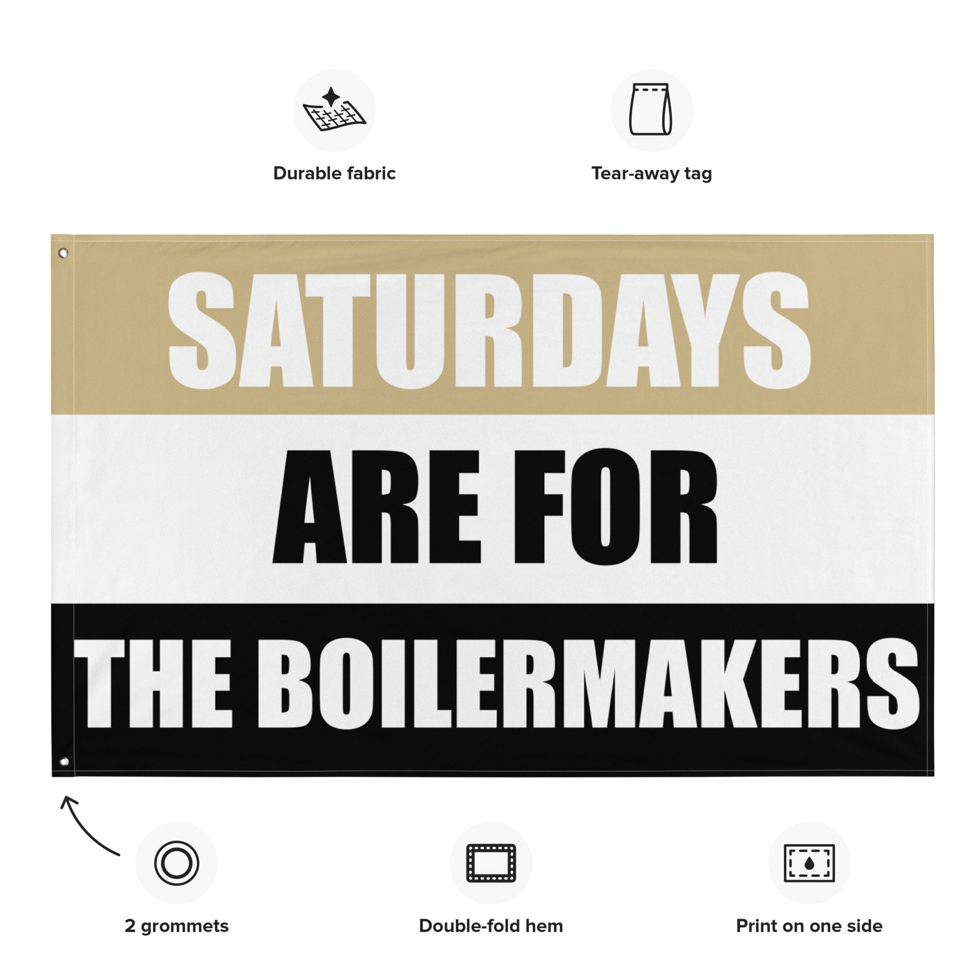 Large Banner, Saturdays are for the Boilermakers Tapestry, Dorm, Tailgate Flag, Gift for Him