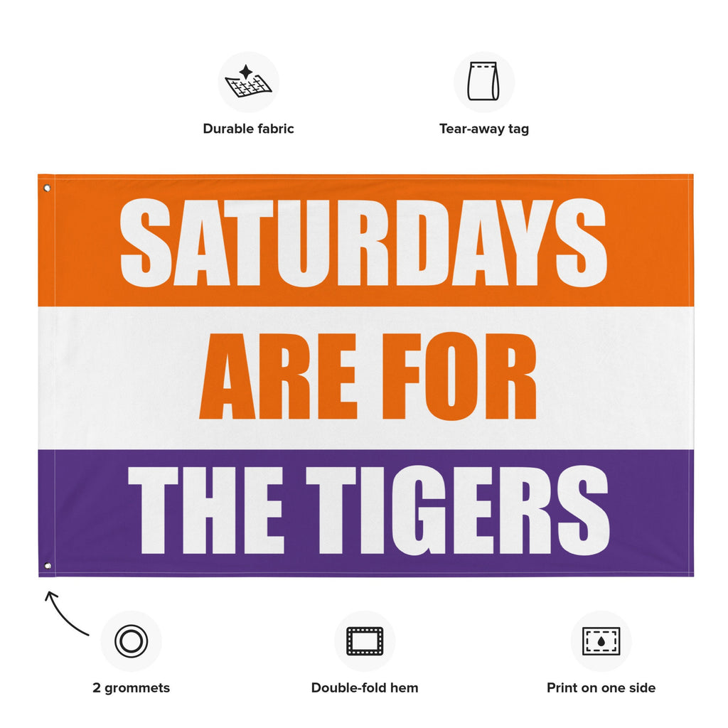 Large Banner, Saturdays are for the Tigers Tapestry, Dorm, Tailgate Flag, Gift for Him