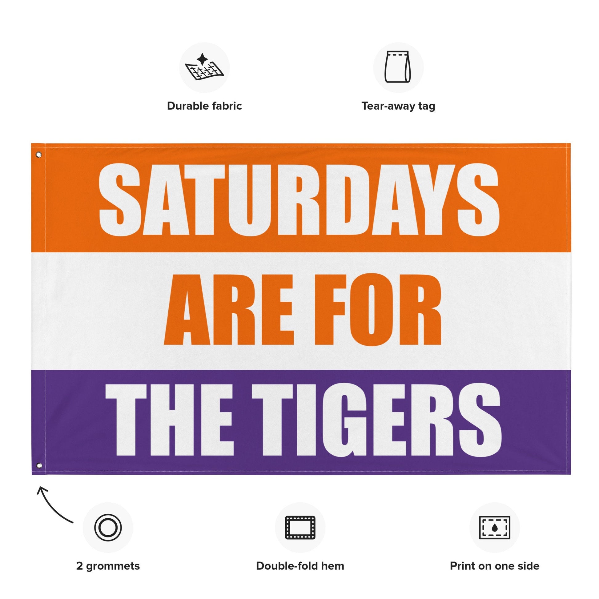 Large Banner, Saturdays are for the Tigers Tapestry, Dorm, Tailgate Flag, Gift for Him