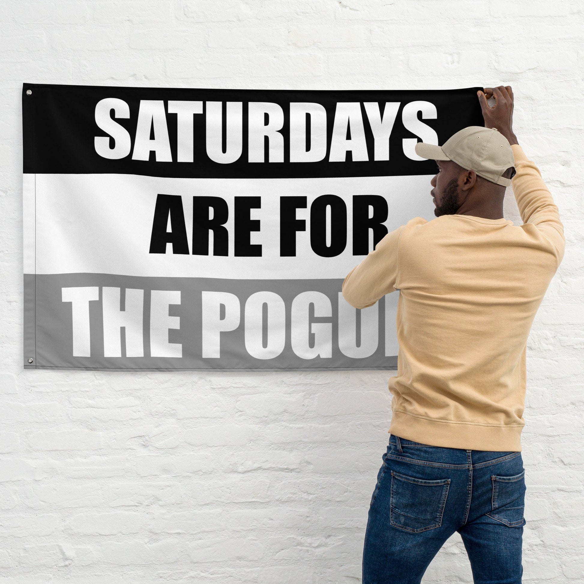 Saturdays are for the Pogues, Flag Banner | Gift for Him, Dorm, College, Tailgate, Decoration