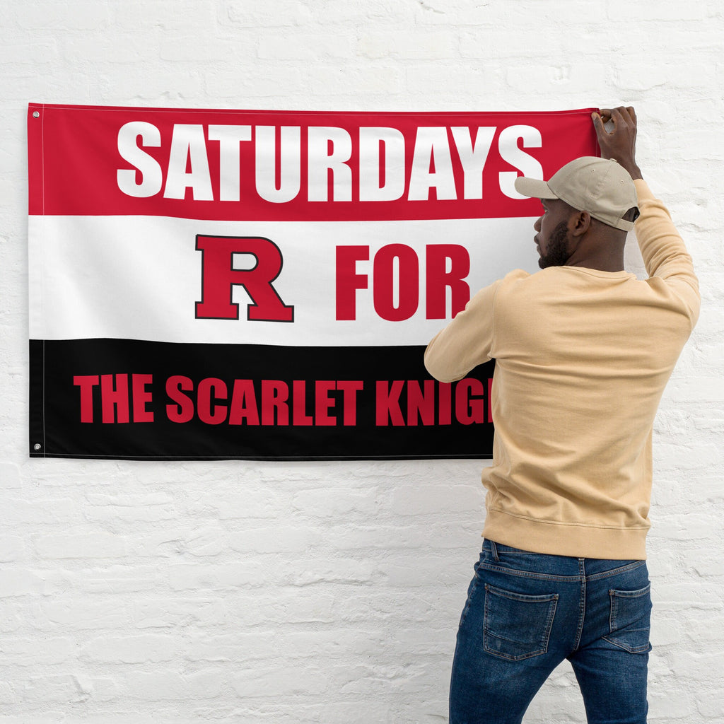 Large Banner, Saturdays are for the Scarlet Knights R Tapestry, Dorm, Tailgate Flag, Gift