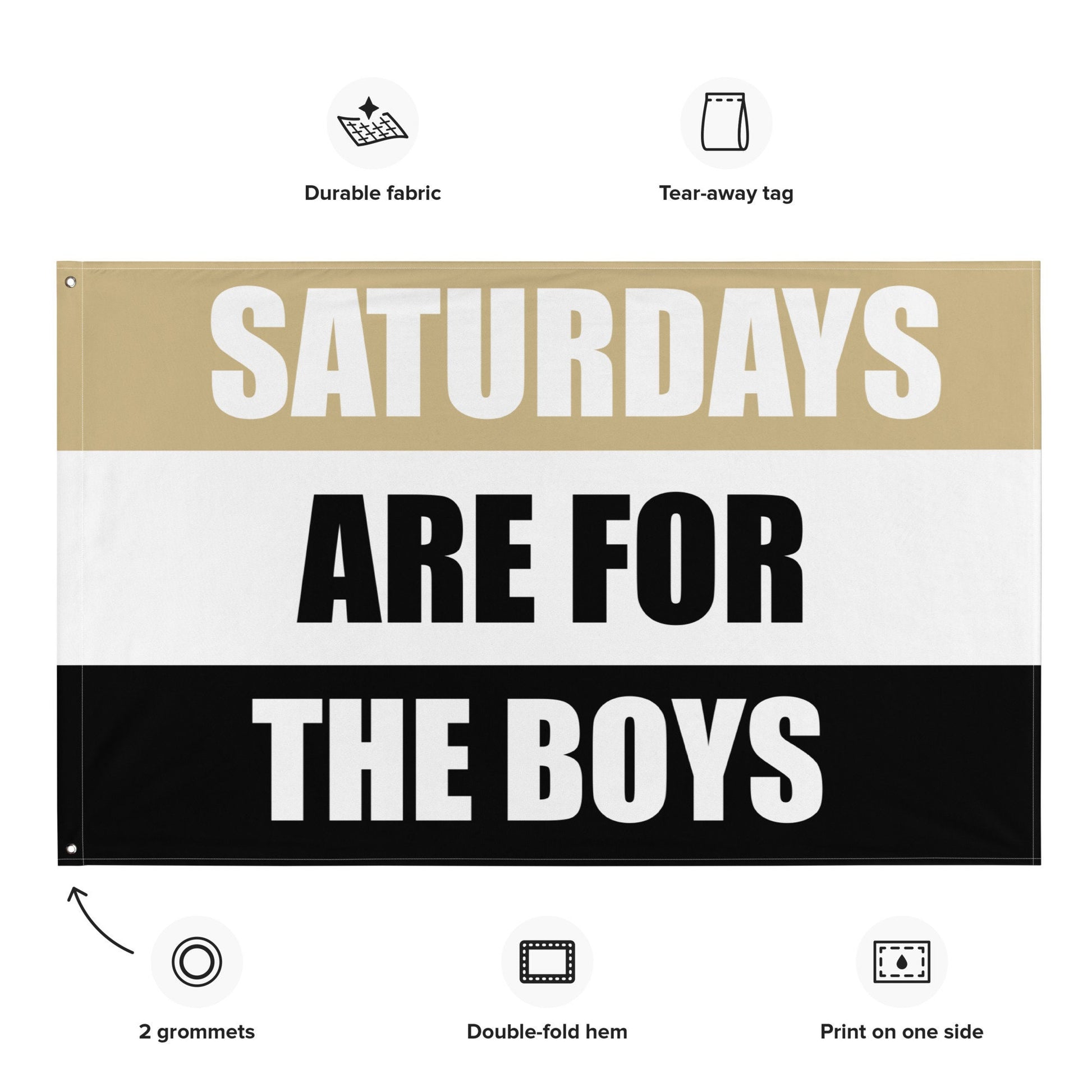Saturdays are for the Boys, Flag Banner, Boilermaker Colors | Gift for Him, Dorm, College, Tailgate, Decoration