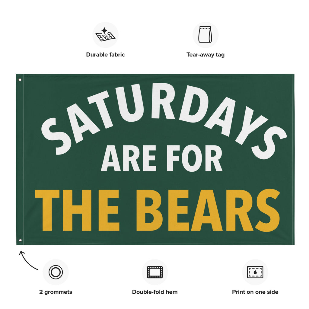 Large Banner, Saturdays are for the Bears Tapestry, Dorm, Tailgate Flag, Gift for Him/Her