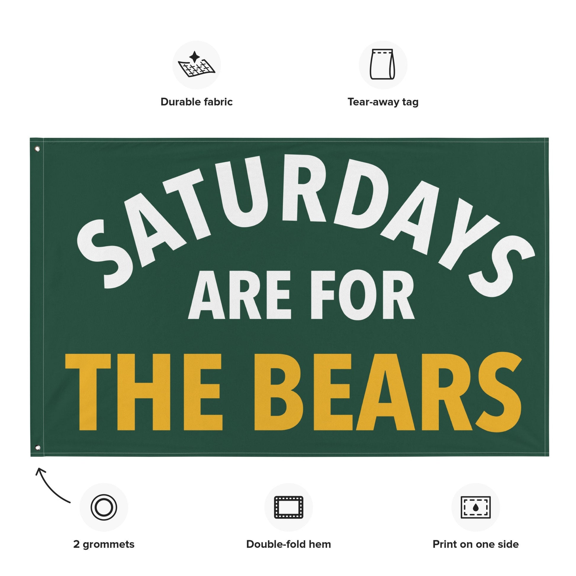 Large Banner, Saturdays are for the Bears Tapestry, Dorm, Tailgate Flag, Gift for Him/Her
