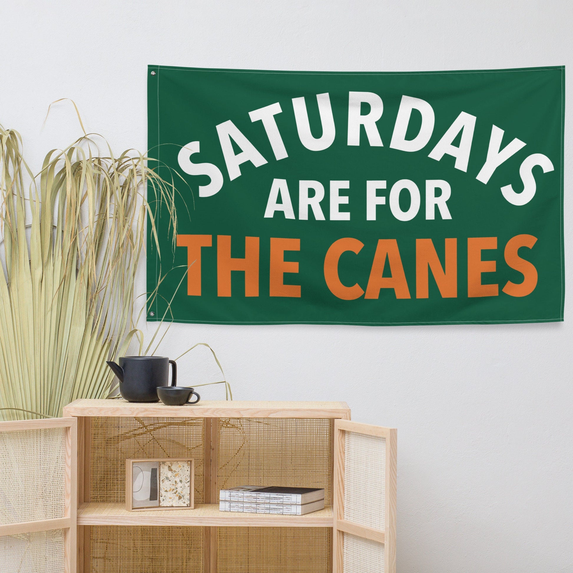 Large Banner, Saturdays are for the Canes Tapestry, Dorm, Tailgate Flag, Gift for Him/Her