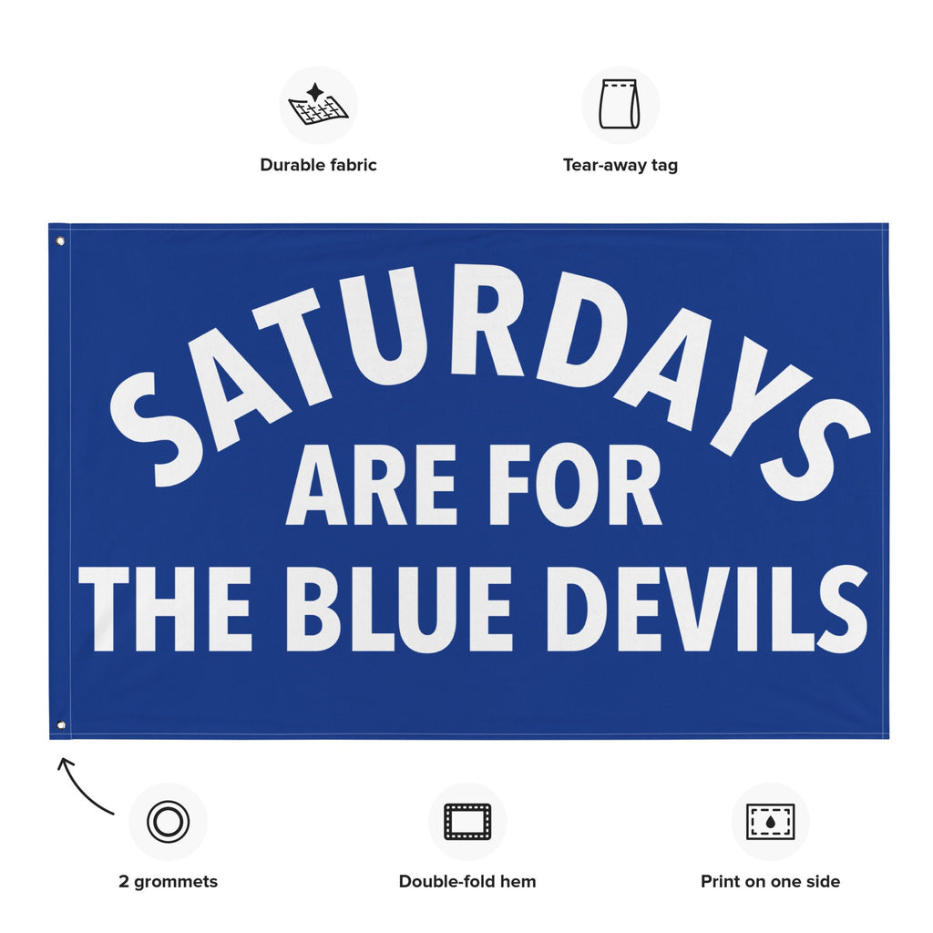 Large Banner, Saturdays are for the Blue Devils Tapestry, Dorm, Tailgate Flag, Gift for Him/Her