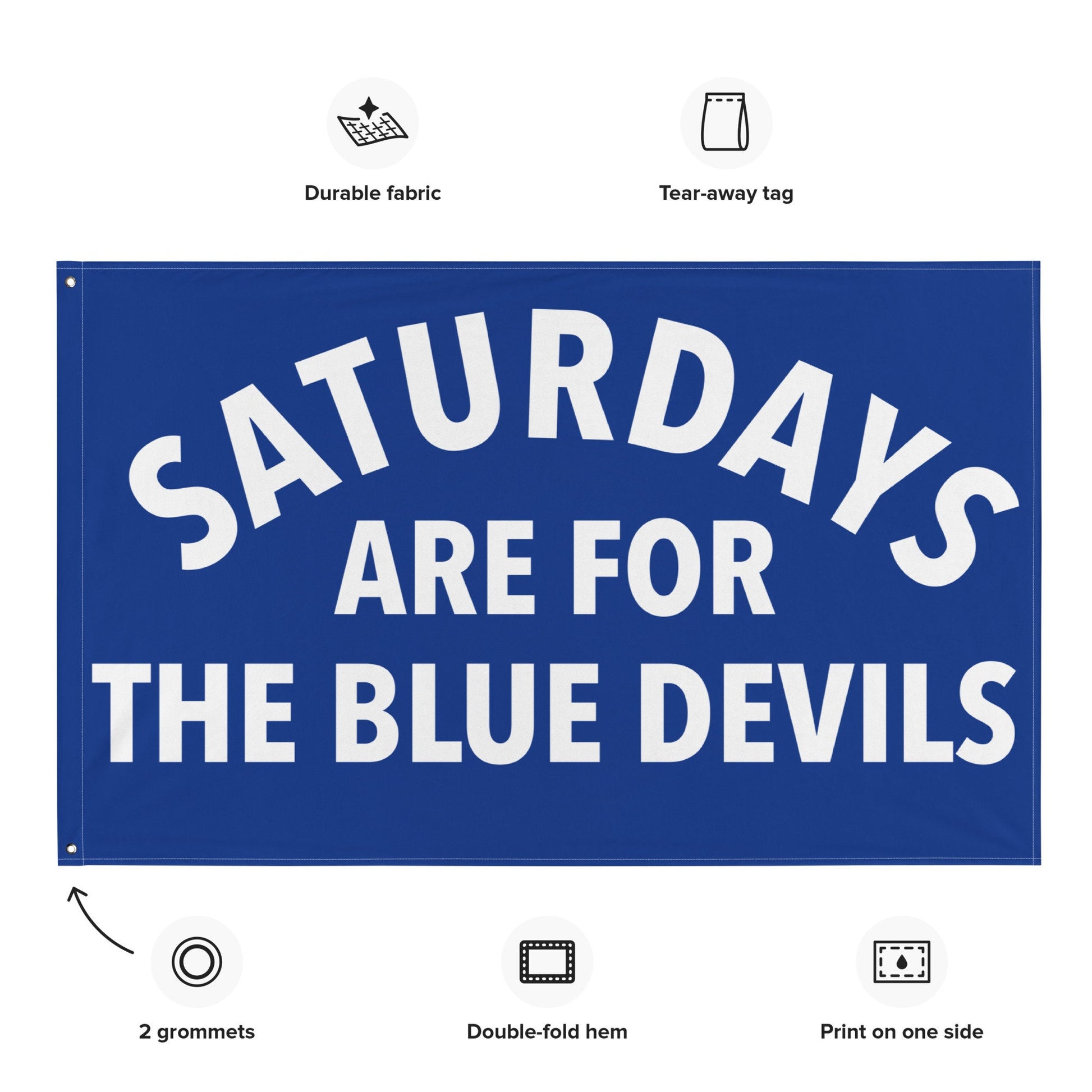 Large Banner, Saturdays are for the Blue Devils Tapestry, Dorm, Tailgate Flag, Gift for Him/Her