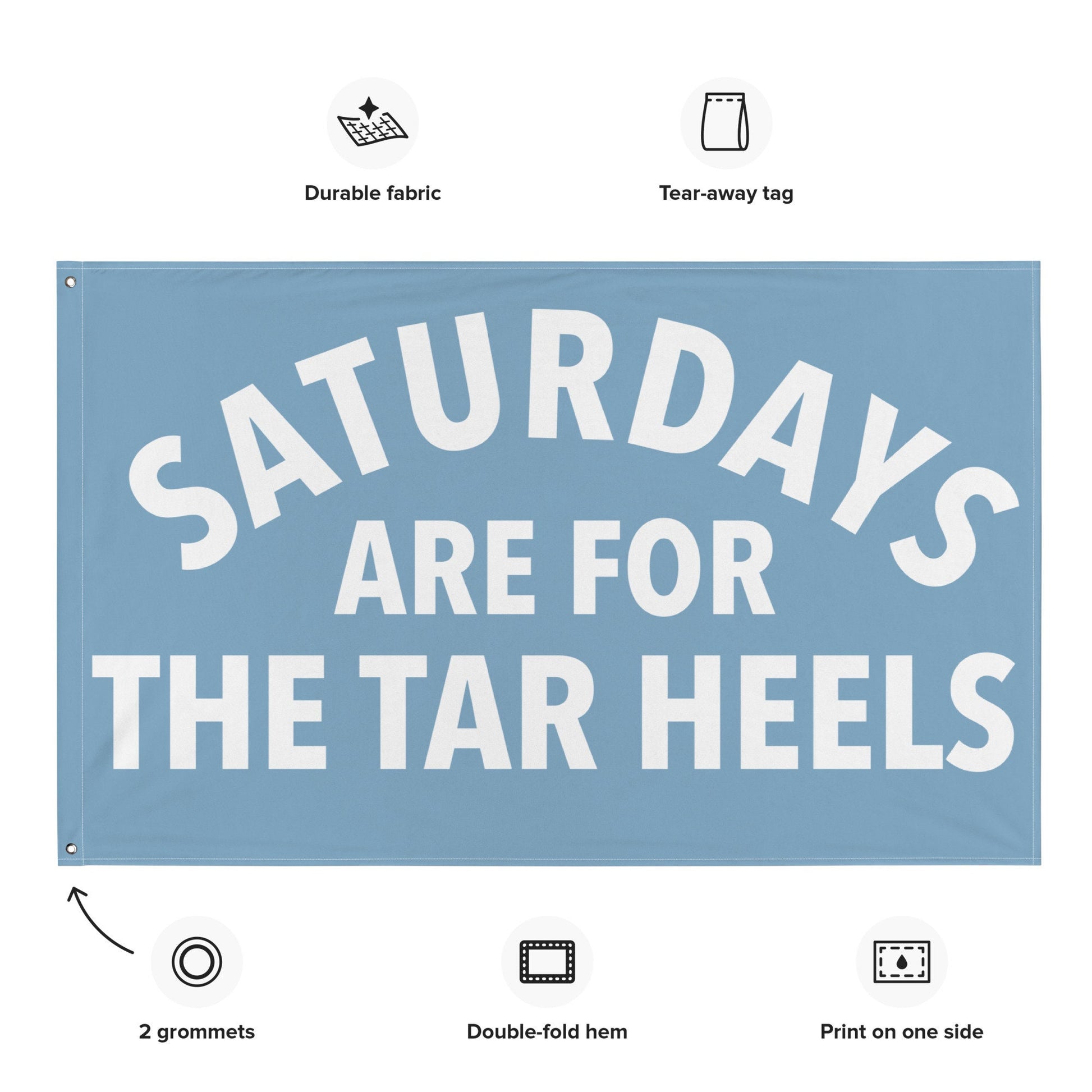 Large Banner, Saturdays are for the Tar Heels Tapestry, Dorm, Tailgate Flag, Gift for Him/Her