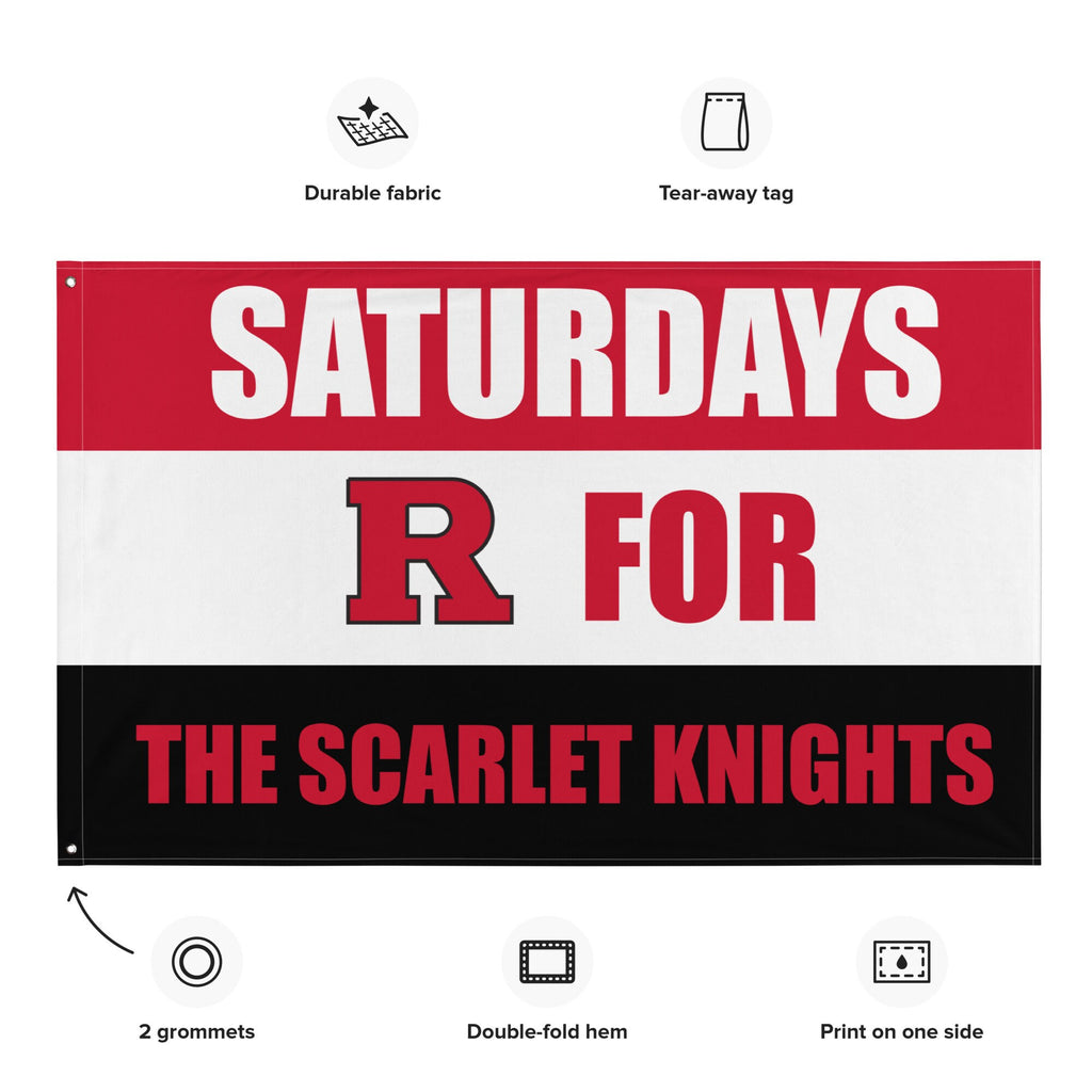 Large Banner, Saturdays are for the Scarlet Knights R Tapestry, Dorm, Tailgate Flag, Gift