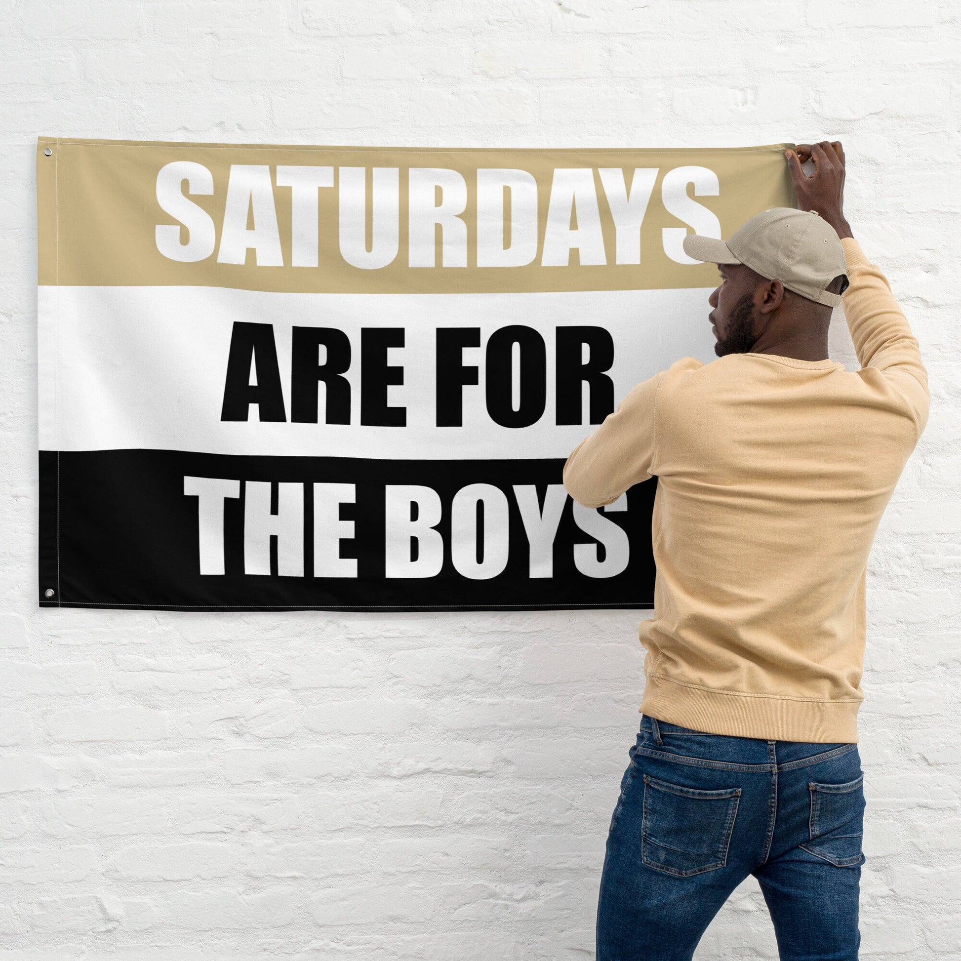 Saturdays are for the Boys, Flag Banner, Boilermaker Colors | Gift for Him, Dorm, College, Tailgate, Decoration