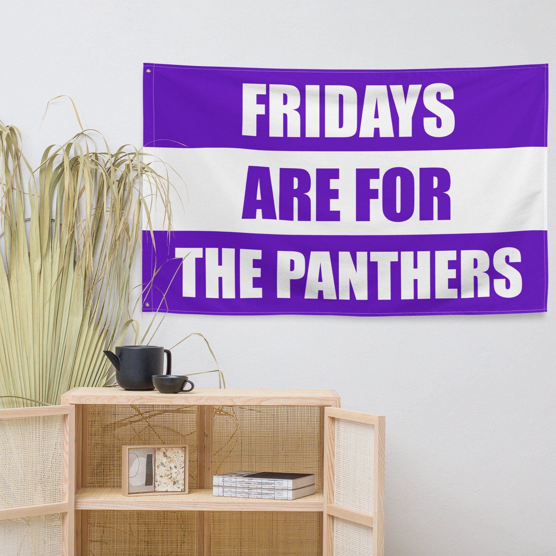 Large Banner, Fridays are for the Panthers Purple Tapestry, Dorm, Tailgate Flag, Gift for Him/Her