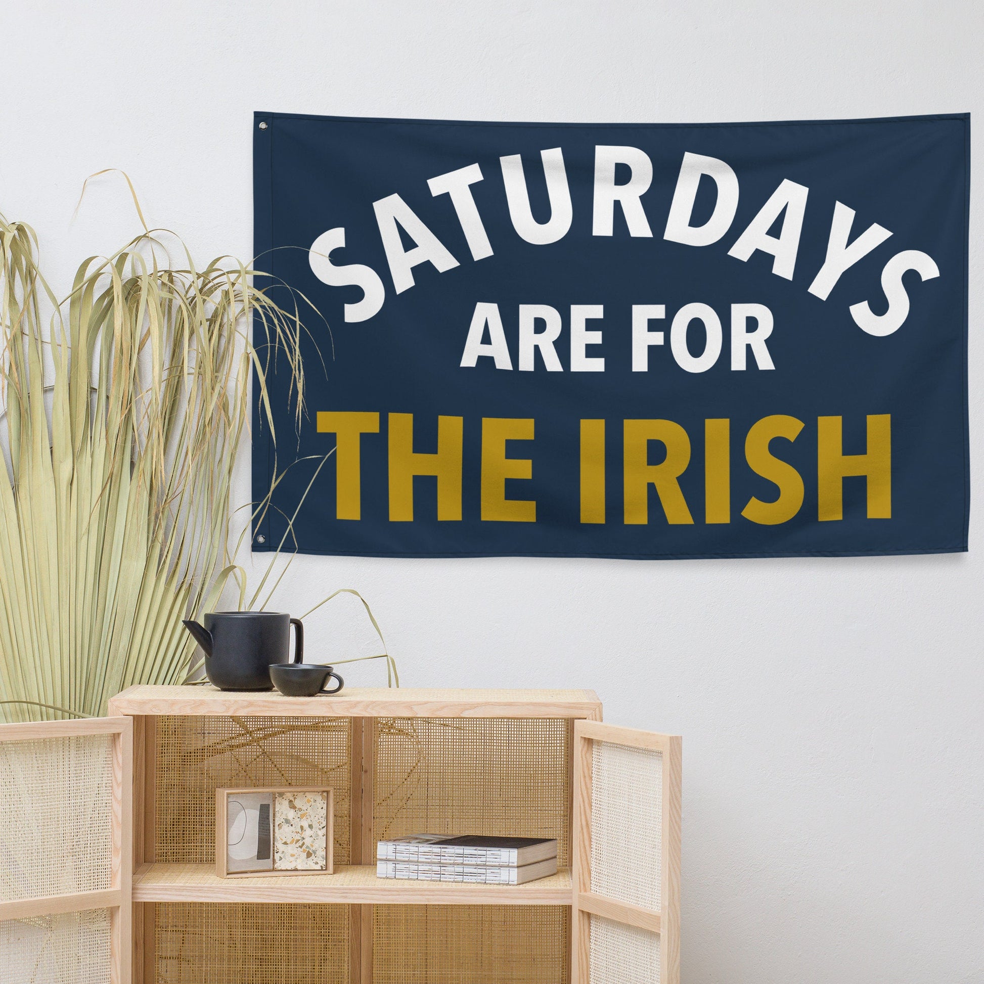 Large Banner, Saturdays are for the Irish Tapestry, Dorm, Tailgate Flag, Gift for Him/Her