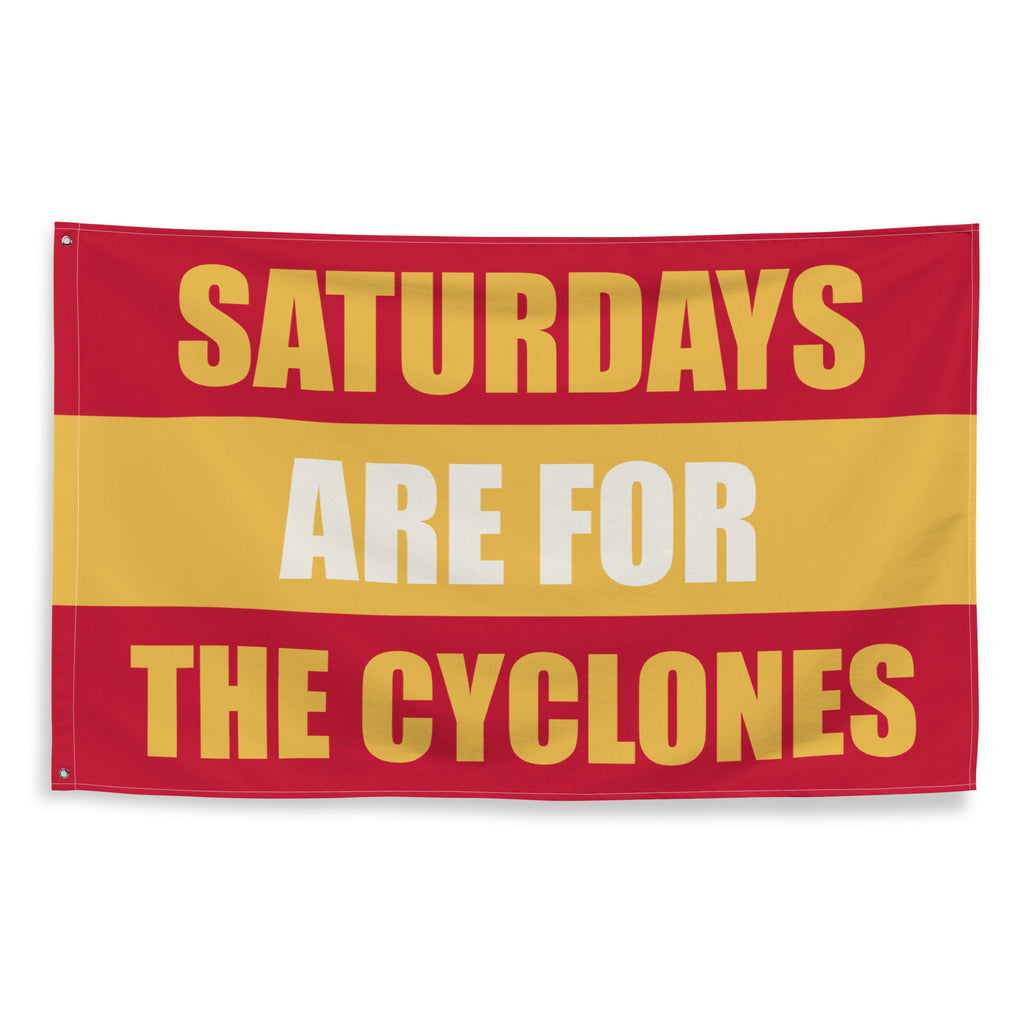 Large Banner, Saturdays are for the Cyclones Tapestry, Dorm, Tailgate Flag, Gift for Him
