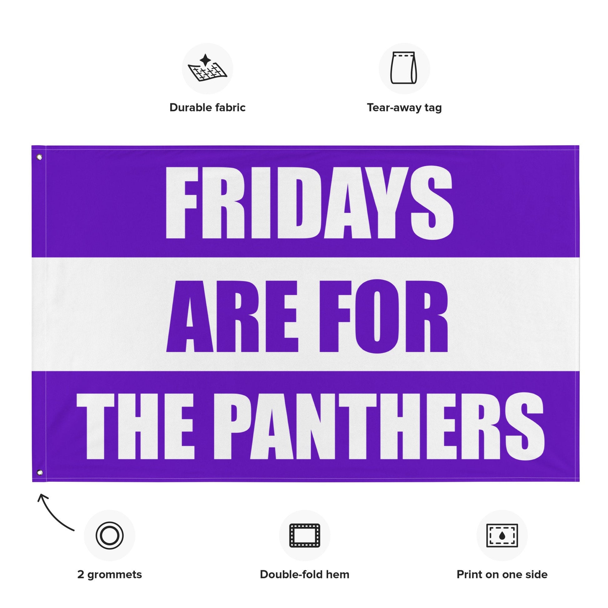 Large Banner, Fridays are for the Panthers Purple Tapestry, Dorm, Tailgate Flag, Gift for Him/Her