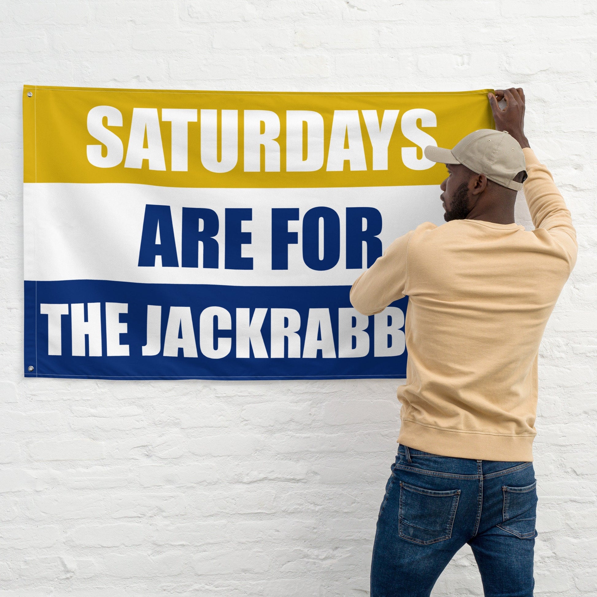 Large Banner, Saturdays are for the Jackrabbits Tapestry, Dorm, Tailgate Flag, Gift for Him, Dakota