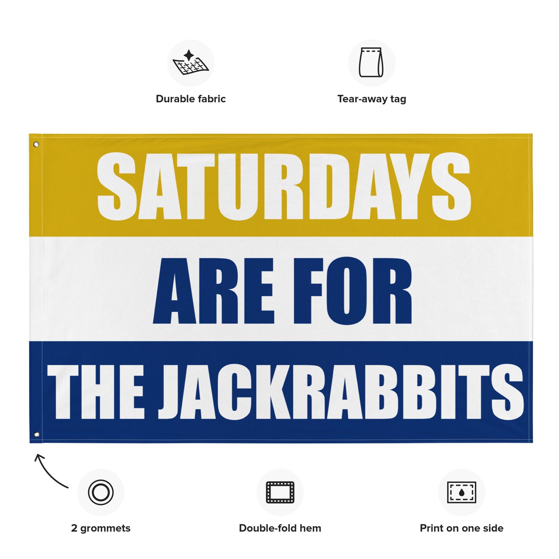 Large Banner, Saturdays are for the Jackrabbits Tapestry, Dorm, Tailgate Flag, Gift for Him, Dakota