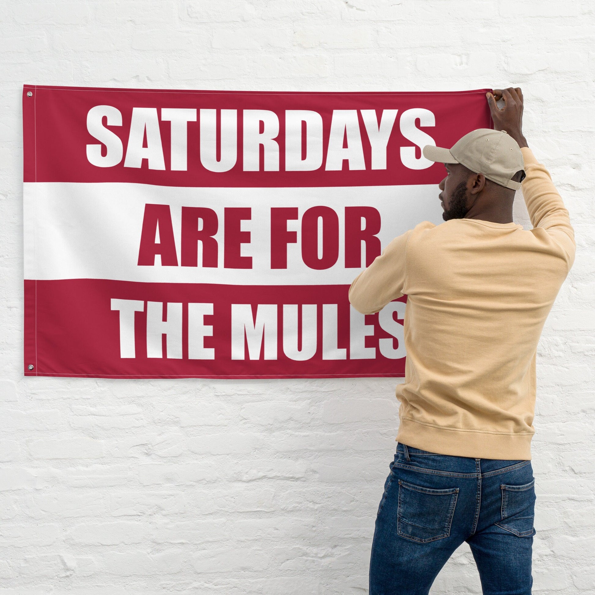 Large Banner, Saturdays are for the Mules Tapestry, Dorm, Tailgate Flag, Gift for Him