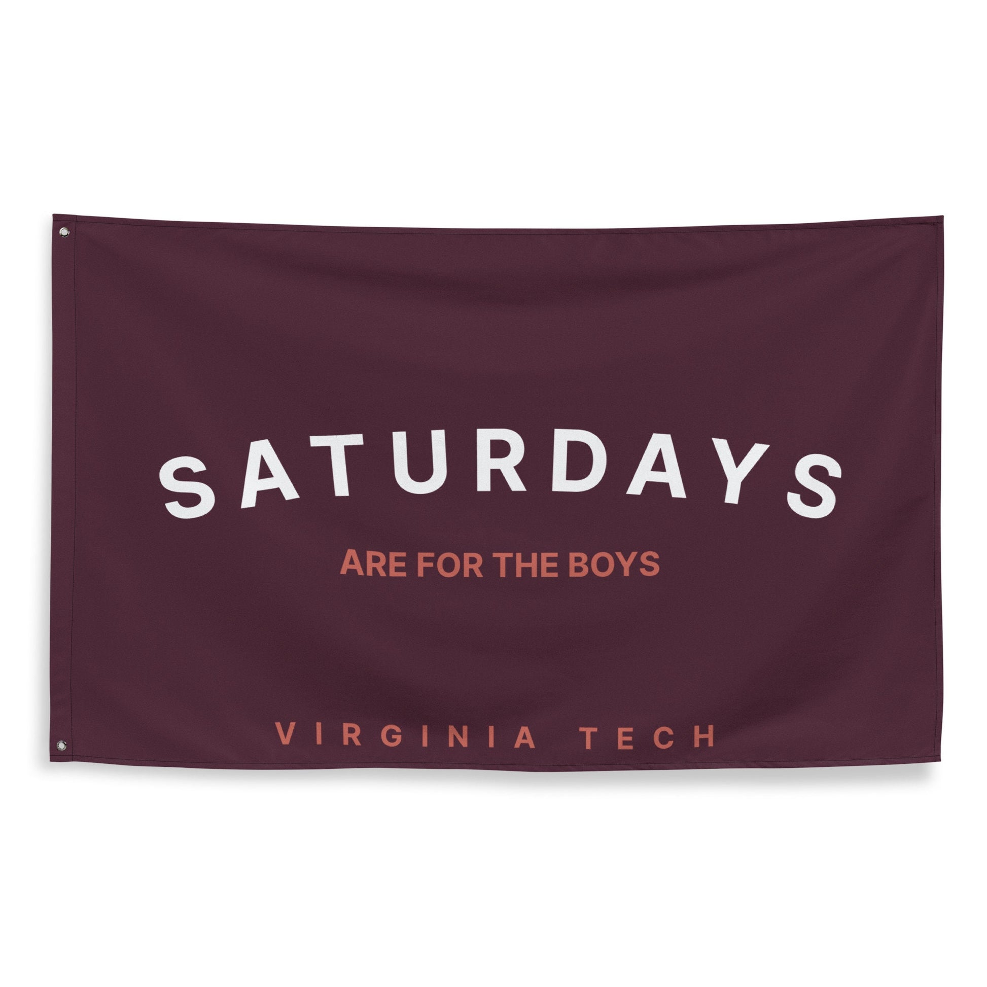 Virginia Tech Hokies, Saturdays are for the Boys, Flag Banner | Gift for Him, Dorm, College, Tailgate, Minimal Retro Modern Farmhouse