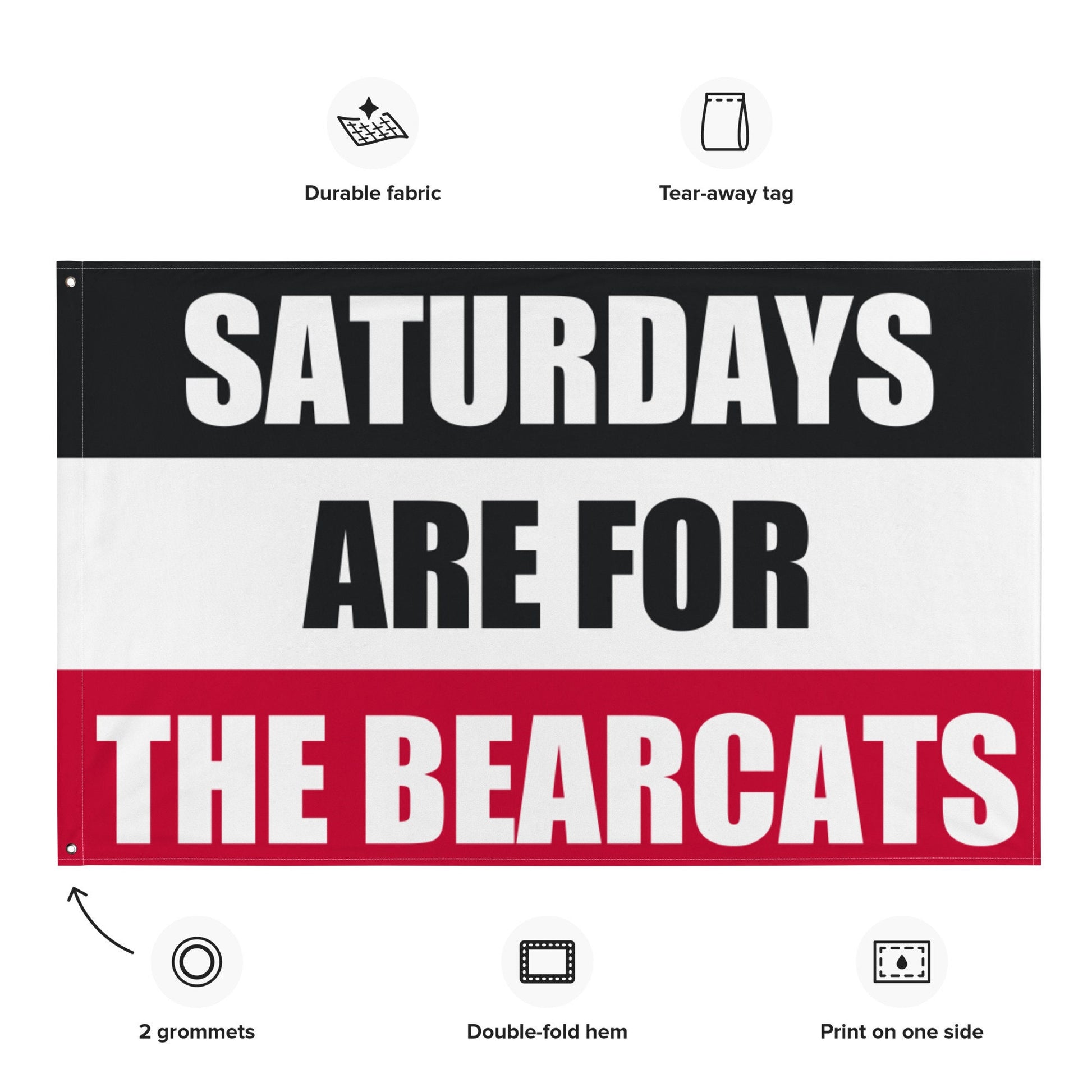 Large Bearcats Banner, Saturdays are for the Bearcats Tapestry, Dorm, Tailgate Flag Gift for Him