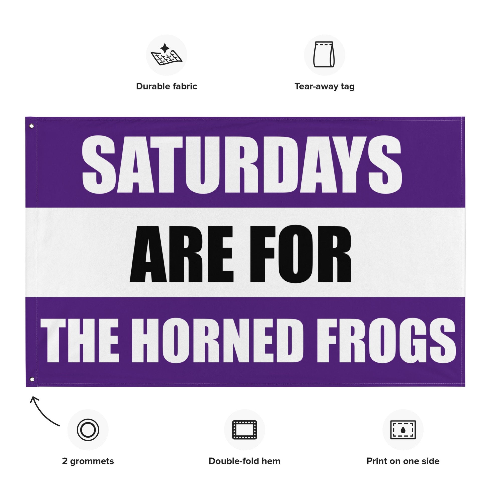 Large Horned Frogs Banner, Saturdays are for the Horned Frogs Tapestry, Dorm, Football Tailgate Flag Gift for Him