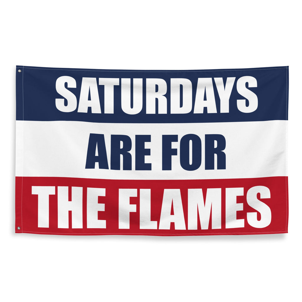 Saturdays are for the Flames Flag, Tapestry, Dorm, Football Liberty University Tailgate Flag Gift for Him