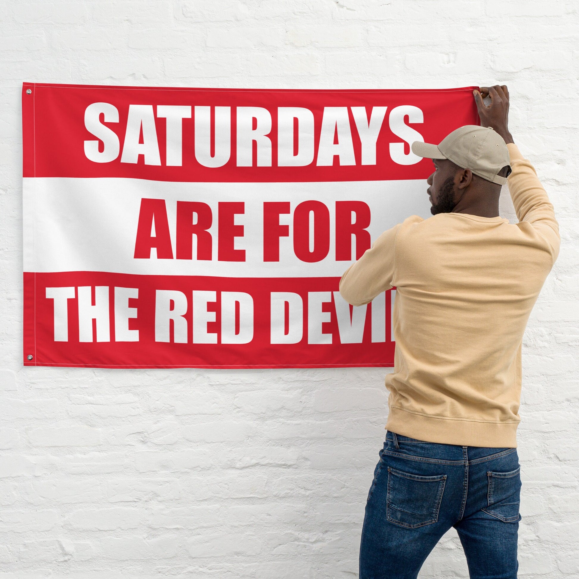 Large Banner, Saturdays are for the Red Devils, Dorm, Tailgate Flag