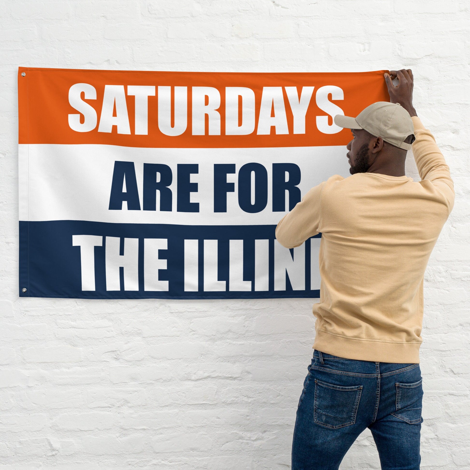 Saturdays are for the Illini, Flag, Banner, Gift, Tapestry
