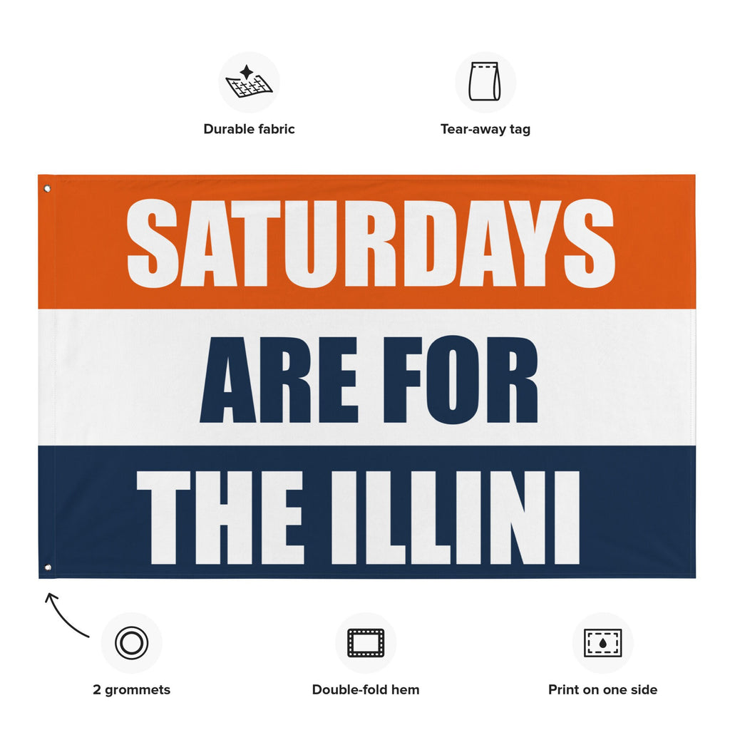 Saturdays are for the Illini, Flag, Banner, Gift, Tapestry