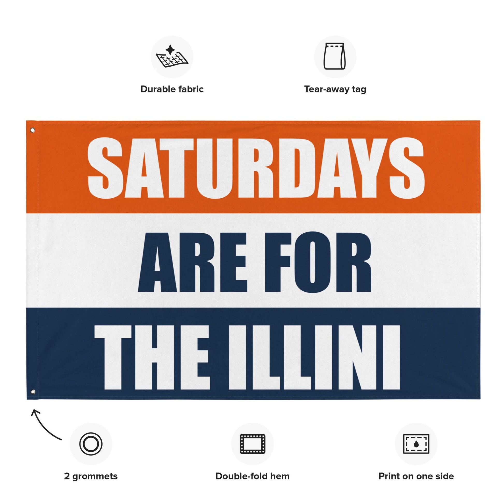 Saturdays are for the Illini, Flag, Banner, Gift, Tapestry